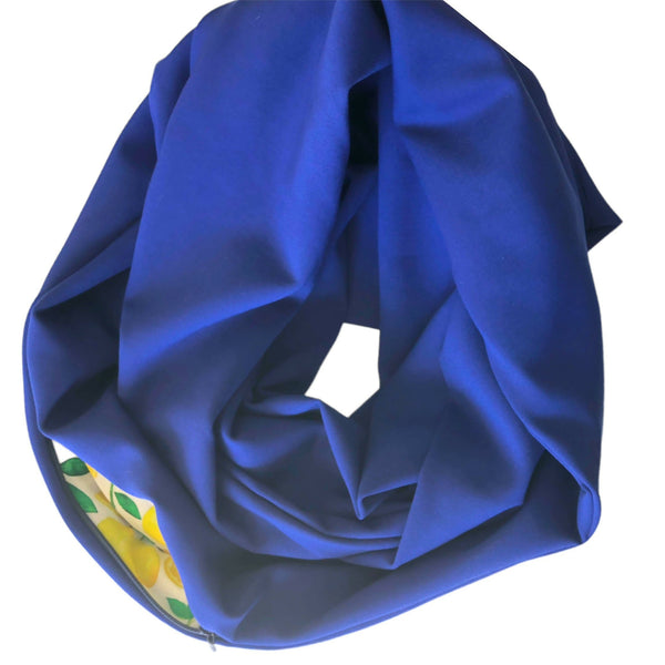 Blue infinity scarf with pocket - Shop Motif