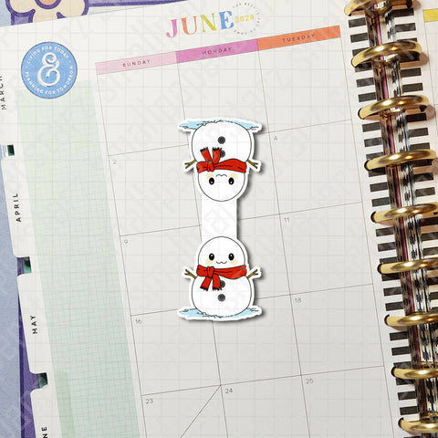 BM003 - Winter Time Snowman Magnetic Bookmark - Shop Motif