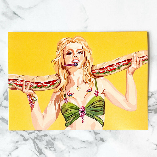 Britney Spears party sub blank greeting card