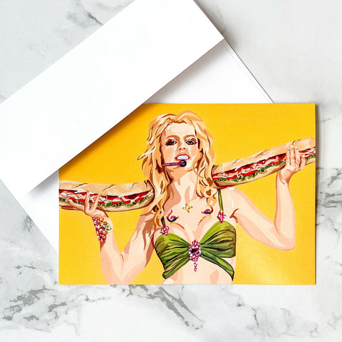 Britney Spears party sub blank greeting card - Shop Motif