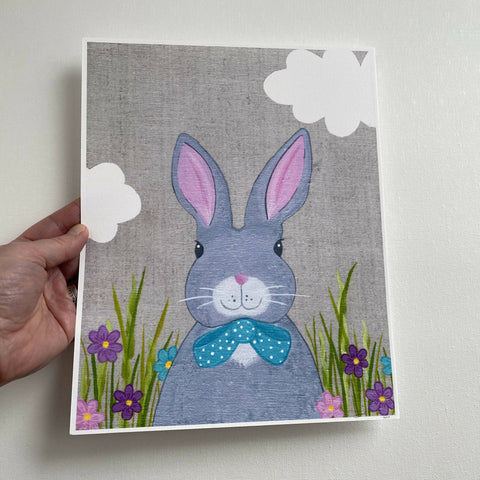 Bunny with Bow Print - 8x10 - Shop Motif