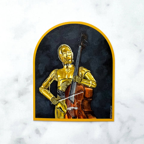 C3PO Playing the Bass sticker - Shop Motif