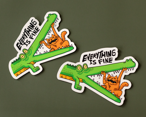 Everything is Fine Crocodile Sticker