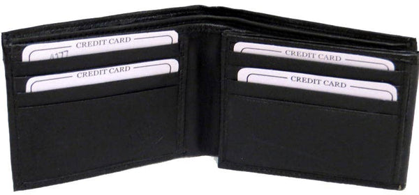 Genuine Leather Men's Bi-Fold Wallet with 12 Card Slots#4177