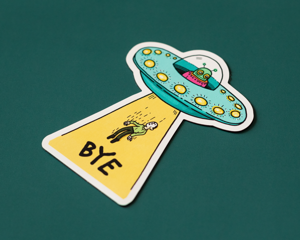 Bye UFO Vinyl Sticker