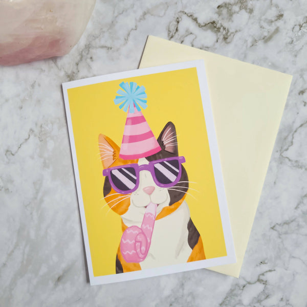 Calico Party Animal 5x7" Greeting Card