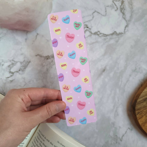 Candy Hearts Glossy Bookmark (2x7") - Shop Motif