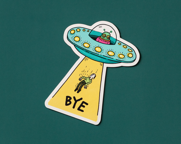 Bye UFO Vinyl Sticker