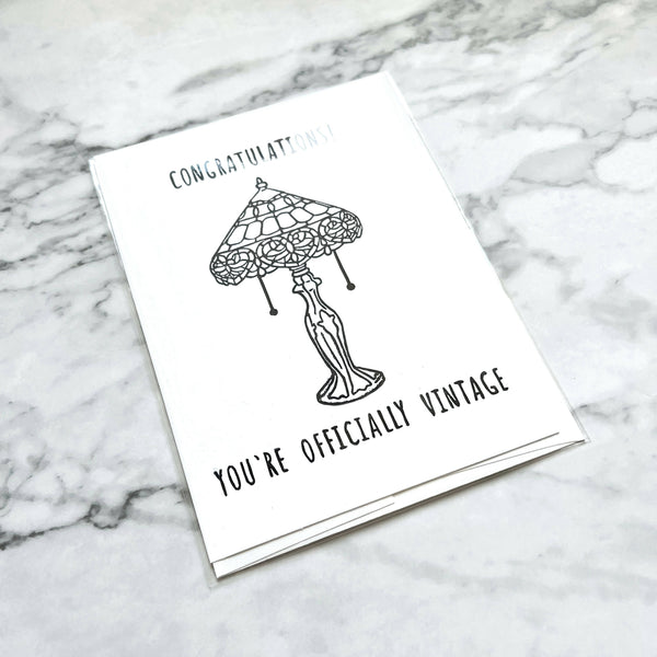 Congratulations, You Are Officially Vintage Birthday Card (Lamp)