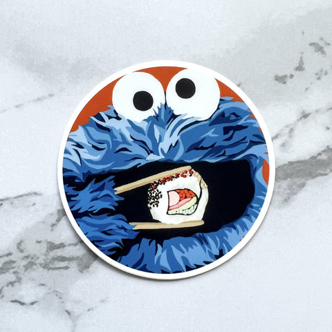 Cookie Monster Sushi sticker - Shop Motif