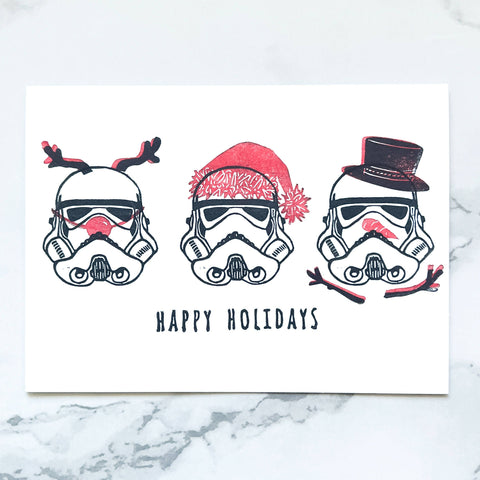 Costumed Stormtroopers holiday card - Shop Motif