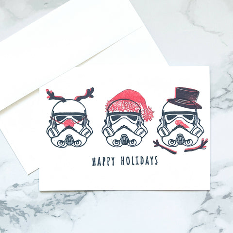 Costumed Stormtroopers holiday card - Shop Motif