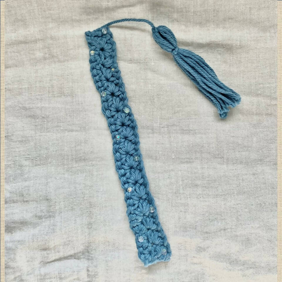 Crochet Star Stitched Bookmark with Decorative Beading - Shop Motif