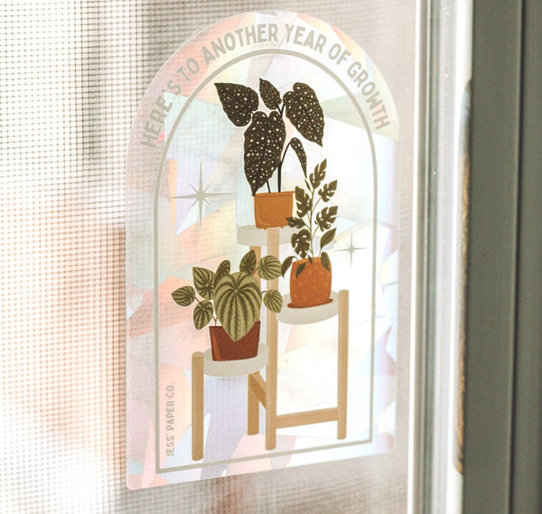 Plant Stand Sun Catcher Window Decal