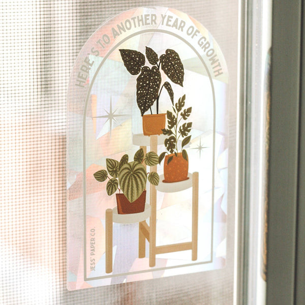 Plant Stand Sun Catcher Window Decal