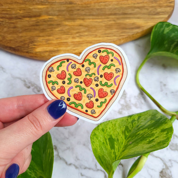 Pizza Heart 3" Vinyl Sticker