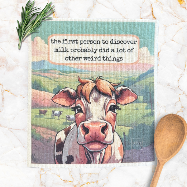 Discover Milk - Hilarious Cow Swedish Dishcloth