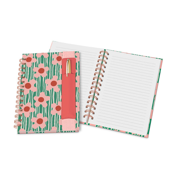 Reigning Flowers Oliver Notebook with Pen Pocket