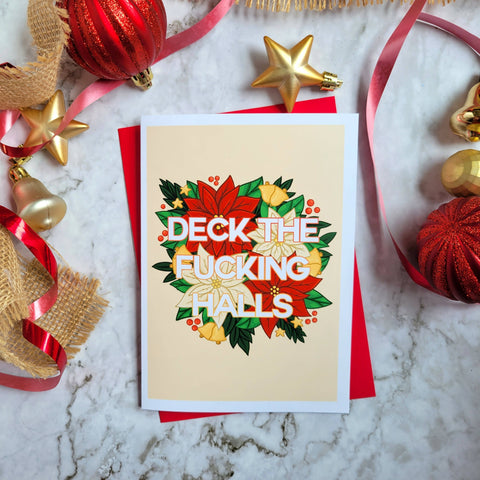 Deck the Fucking Halls 5x7" Greeting Card - Shop Motif