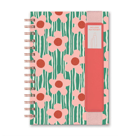 Reigning Flowers Oliver Notebook with Pen Pocket