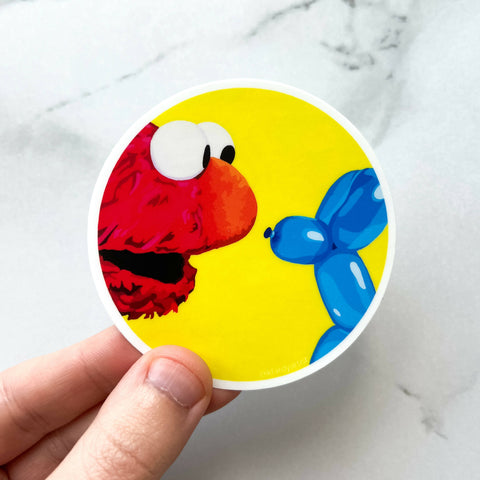 Elmo and balloon dog sticker - Shop Motif