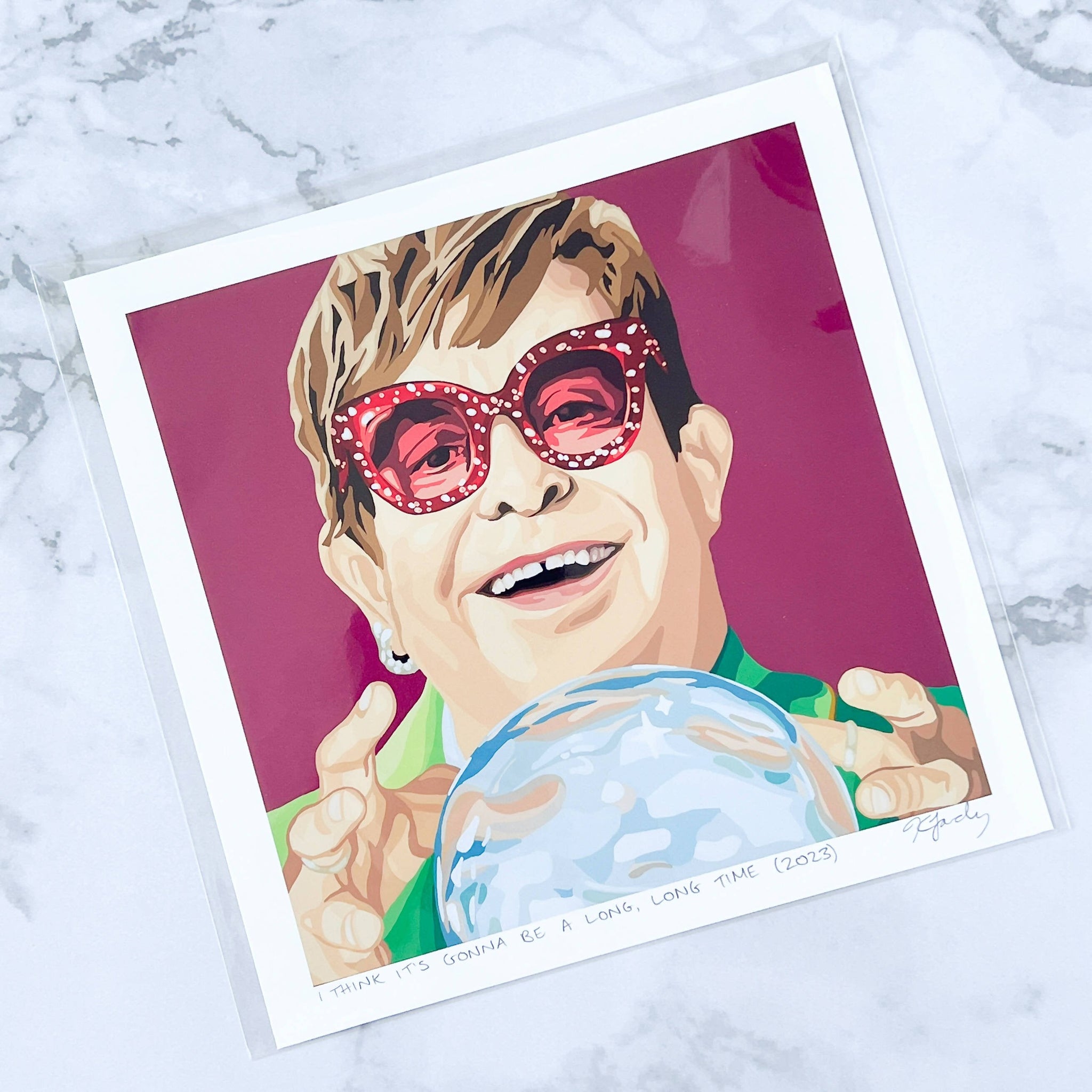 Elton John 8x8" art print - Shop Motif