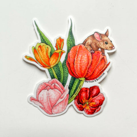 Floral Critter - Field Mouse Sticker - Shop Motif