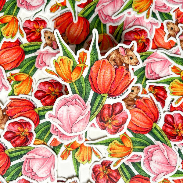 Floral Critter - Field Mouse Sticker - Shop Motif