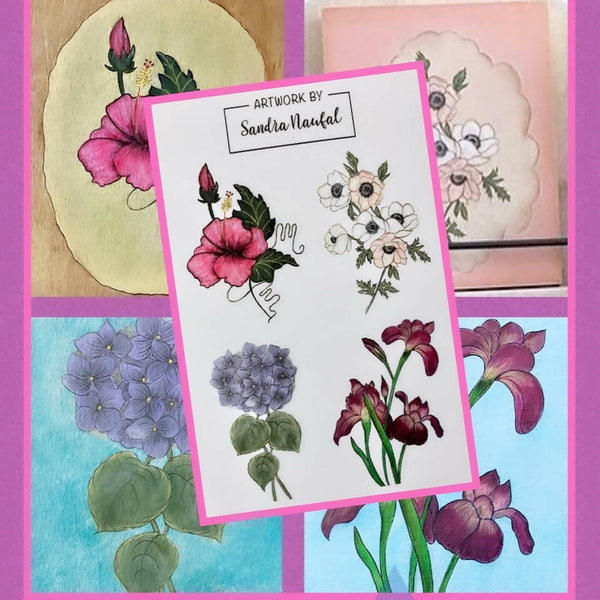 Floral Stickers Vinyl Sheet