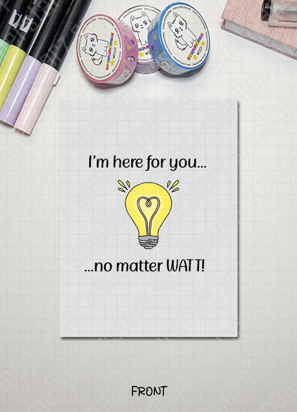 G025 - No Matter WATT Blank Greeting Card