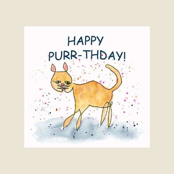 Happy Purr-thday Blank Card