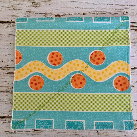 Geometric Print Aqua and Yellow 2 Ply Towel Set - Shop Motif