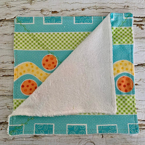 Geometric Print Aqua and Yellow 2 Ply Towel Set - Shop Motif