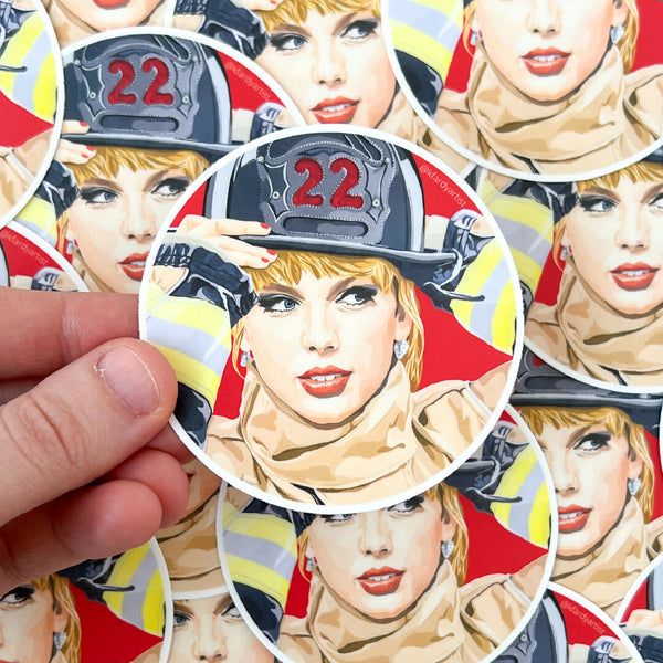 Taylor Swift firefighter sticker