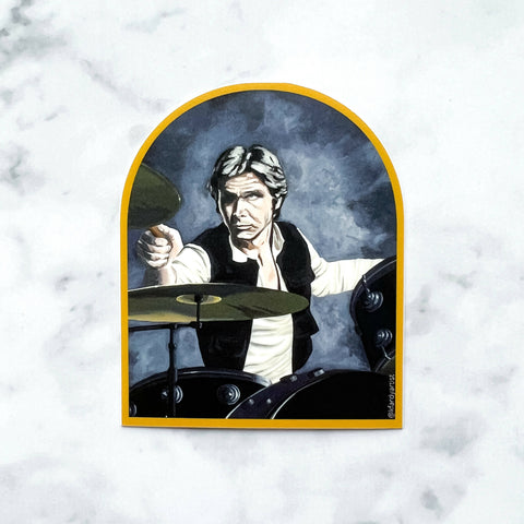 Han Solo Playing the Drums sticker - Shop Motif