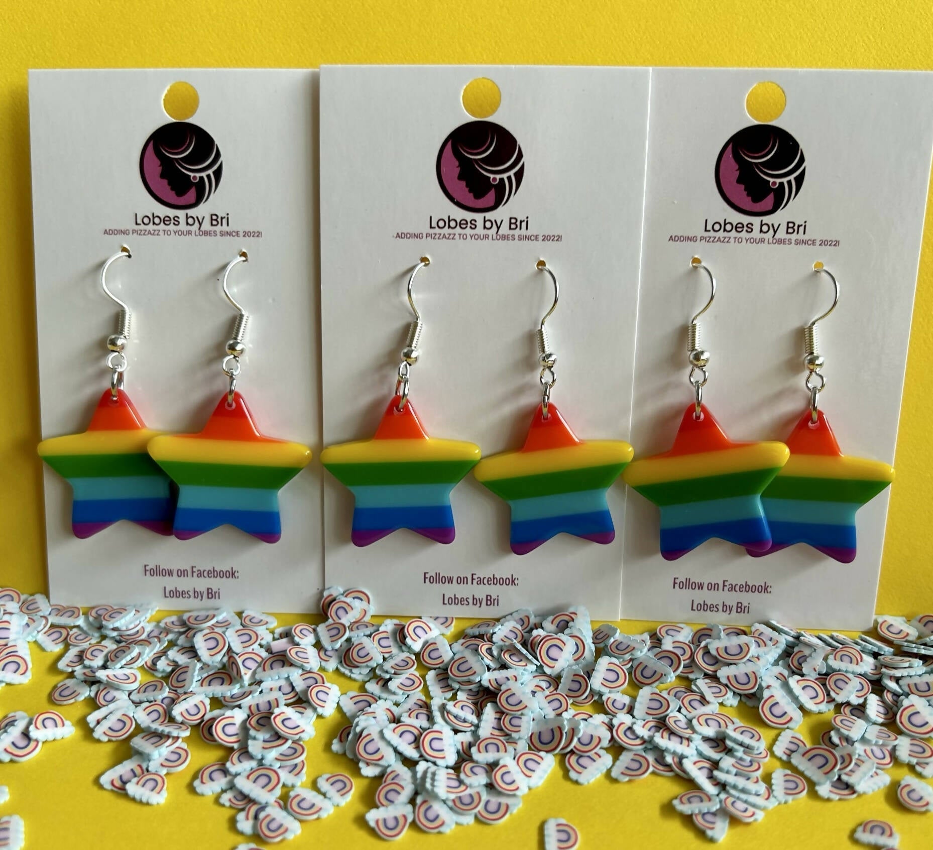 Harvey Milk - Stars & Hearts Rainbow Dangle Earrings - Shop Motif