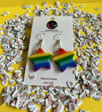 Harvey Milk - Stars & Hearts Rainbow Dangle Earrings - Shop Motif 