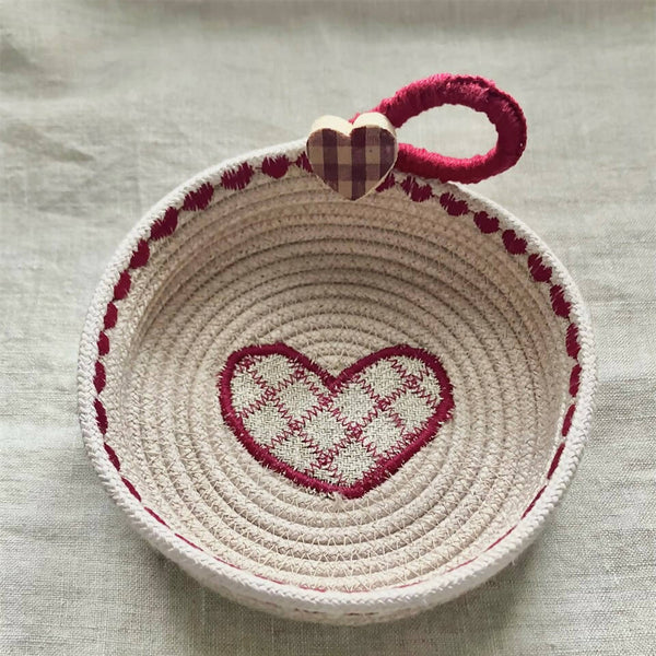 Heart Decorated Rope Trinket Bowl - Shop Motif