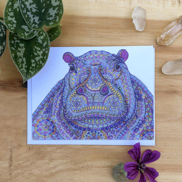 Hippie-Potamus Greeting Card