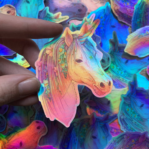 Holographic Unicorn Sticker - Shop Motif