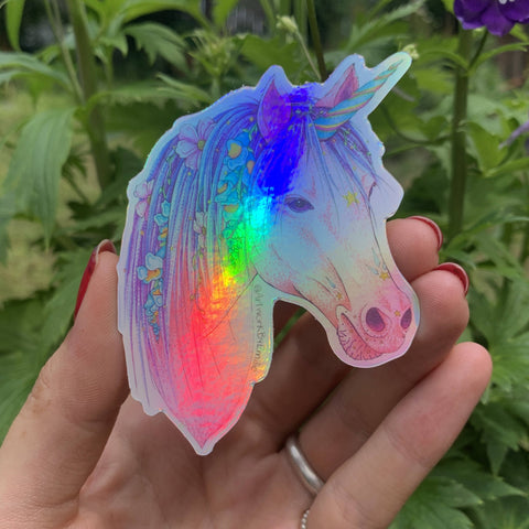 Holographic Unicorn Sticker - Shop Motif