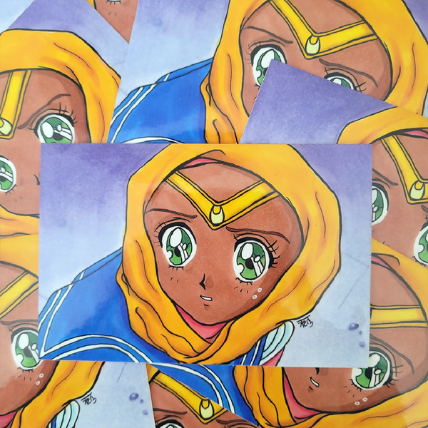 Hijabi Moon Anime Sticker