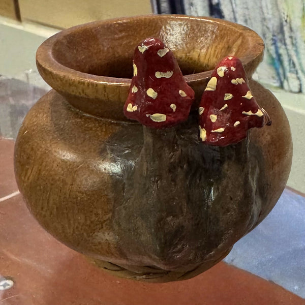 Mushroom Wooden Vase