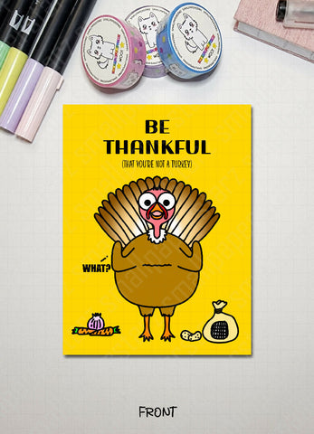 G013 - Be Thankful Thanksgiving Blank Greeting Card