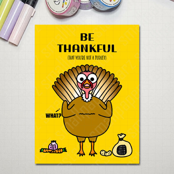 G013 - Be Thankful Thanksgiving Blank Greeting Card