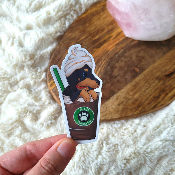 Iced Puppacino 3.5" Vinyl Sticker - Shop Motif