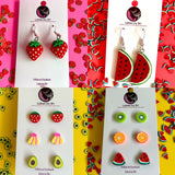 Fruit Salad - Fruit Dangle + Stud Earrings 