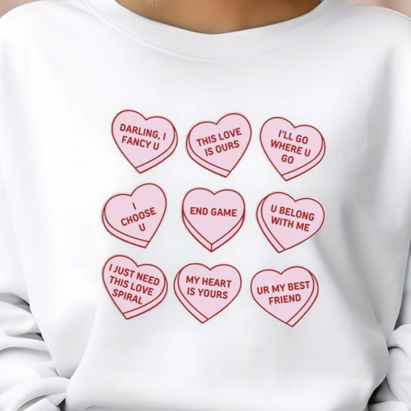 Lyric Hearts Pink Sweatshirt - Shop Motif