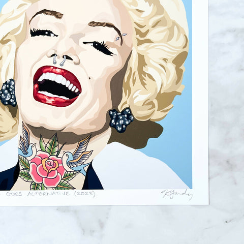 Marilyn Goes Alternative art print (Marilyn Monroe) - 2 sizes - Shop Motif