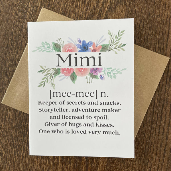 Mimi Definition - Card